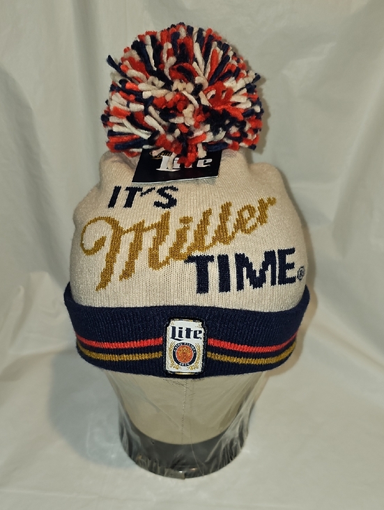 Miller Accessories - It's Miller Time Miller Lite Women’s Winter Beanie with Pom, One Size New